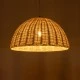 GloboStar® MONTANA 02378 Boho Κρεμαστό Φωτιστικό Καμπάνα Μονόφωτο 1 x E27 IP20 Μπεζ Ξύλο - Μ50 x Π50 x Υ25cm