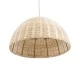 GloboStar® MONTANA 02378 Boho Κρεμαστό Φωτιστικό Καμπάνα Μονόφωτο 1 x E27 IP20 Μπεζ Ξύλο - Μ50 x Π50 x Υ25cm