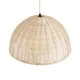 GloboStar® MONTANA 02378 Boho Κρεμαστό Φωτιστικό Καμπάνα Μονόφωτο 1 x E27 IP20 Μπεζ Ξύλο - Μ50 x Π50 x Υ25cm