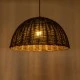 Boho Κρεμαστό Φωτιστικό MONTANA Μονόφωτο 1 x E27 AC220-240V IP20 - Φ50 x Υ25cm - Σκούρο Καφέ Μπαμπού Πλέγμα Καμπάνα GloboStar® MONTANA 02381 Boho Κρεμαστό Φωτιστικό Καμπάνα Μονόφωτο 1 x E27 IP20 Καφέ Ξύλο - Μ50 x Π50 x Υ25cm