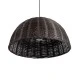 Boho Κρεμαστό Φωτιστικό MONTANA Μονόφωτο 1 x E27 AC220-240V IP20 - Φ50 x Υ25cm - Σκούρο Καφέ Μπαμπού Πλέγμα Καμπάνα GloboStar® MONTANA 02381 Boho Κρεμαστό Φωτιστικό Καμπάνα Μονόφωτο 1 x E27 IP20 Καφέ Ξύλο - Μ50 x Π50 x Υ25cm