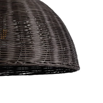 Boho Κρεμαστό Φωτιστικό MONTANA Μονόφωτο 1 x E27 AC220-240V IP20 - Φ50 x Υ25cm - Σκούρο Καφέ Μπαμπού Πλέγμα Καμπάνα GloboStar® MONTANA 02381 Boho Κρεμαστό Φωτιστικό Καμπάνα Μονόφωτο 1 x E27 IP20 Καφέ Ξύλο - Μ50 x Π50 x Υ25cm