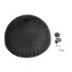 GloboStar® MONTANA 02384 Boho Κρεμαστό Φωτιστικό Καμπάνα Μονόφωτο 1 x E27 IP20 Μαύρο Ξύλο - Μ80 x Π80 x Υ40cm