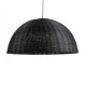 GloboStar® MONTANA 02384 Boho Κρεμαστό Φωτιστικό Καμπάνα Μονόφωτο 1 x E27 IP20 Μαύρο Ξύλο - Μ80 x Π80 x Υ40cm