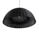 GloboStar® MONTANA 02384 Boho Κρεμαστό Φωτιστικό Καμπάνα Μονόφωτο 1 x E27 IP20 Μαύρο Ξύλο - Μ80 x Π80 x Υ40cm