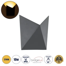 Μοντέρνο φωτιστικό τοίχου - απλίκα LED kelvo® STEALTH 10W 1000lm 60° AC 220-240V αδιάβροχο IP65 θερμό λευκό 2700K με Bridgelux COB chip & TÜV SÜD driver γκρι ανθρακί ματ 17x7,5x17cm Μοντέρνο φωτιστικό τοίχου - απλίκα LED kelvo® STEALTH 10W 1000lm 60° AC 220-240V αδιάβροχο IP65 θερμό λευκό 2700K με Bridgelux COB chip & TÜV SÜD driver γκρι ανθρακί ματ 17x7,5x17cm
