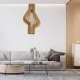 GloboStar® MIHIRO 02172 Boho Κρεμαστό Φωτιστικό Πλέγμα Μονόφωτο 1 x E27 IP20 Μπεζ Ξύλο - Μ32 x Π32 x Υ56cm