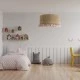 GloboStar® PUERTORICO 02096 Boho Κρεμαστό Φωτιστικό Οροφής Μονόφωτο 1 x E27 AC220-240V IP20 - Φ50 x Υ27cm - Μπεζ με Ροζ Λεπτό Νήμα Πλέγμα Βαμβακερό Καπέλο - 5 Χρόνια Εγγύηση