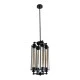 GloboStar® TUBING 01013 Vintage Industrial Κρεμαστό Φωτιστικό Οροφής Πολύφωτο 4 x E27 AC220-240V - Φ27 x Υ47cm - Μαύρο Μεταλλικό Πλέγμα - 5 Χρόνια Εγγύηση