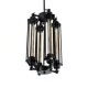GloboStar® TUBING 01013 Vintage Industrial Κρεμαστό Φωτιστικό Οροφής Πολύφωτο 4 x E27 AC220-240V - Φ27 x Υ47cm - Μαύρο Μεταλλικό Πλέγμα - 5 Χρόνια Εγγύηση