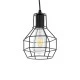 GloboStar® CAGE BLACK 01017 Vintage Industrial Κρεμαστό Φωτιστικό Οροφής Μονόφωτο 1 x E27 AC220-240V - Φ15 x Υ20cm - Μαύρο Μεταλλικό Πλέγμα - 5 Χρόνια Εγγύηση
