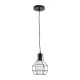 GloboStar® CAGE BLACK 01017 Vintage Industrial Κρεμαστό Φωτιστικό Οροφής Μονόφωτο 1 x E27 AC220-240V - Φ15 x Υ20cm - Μαύρο Μεταλλικό Πλέγμα - 5 Χρόνια Εγγύηση