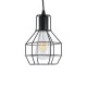 GloboStar® CAGE BLACK 01017 Vintage Industrial Κρεμαστό Φωτιστικό Οροφής Μονόφωτο 1 x E27 AC220-240V - Φ15 x Υ20cm - Μαύρο Μεταλλικό Πλέγμα - 5 Χρόνια Εγγύηση