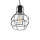 GloboStar® CAGE BLACK 01017 Vintage Industrial Κρεμαστό Φωτιστικό Οροφής Μονόφωτο 1 x E27 AC220-240V - Φ15 x Υ20cm - Μαύρο Μεταλλικό Πλέγμα - 5 Χρόνια Εγγύηση
