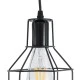 GloboStar® CAGE BLACK 01017 Vintage Industrial Κρεμαστό Φωτιστικό Οροφής Μονόφωτο 1 x E27 AC220-240V - Φ15 x Υ20cm - Μαύρο Μεταλλικό Πλέγμα - 5 Χρόνια Εγγύηση