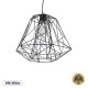 GloboStar® GRID 01022 Vintage Industrial Kρεμαστό Φωτιστικό Οροφής Μονόφωτο 1 x E27 AC220-240V - Φ40 x Υ33cm - Μαύρο Μεταλλικό Πλέγμα