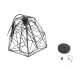 GloboStar® GRID 01022 Vintage Industrial Kρεμαστό Φωτιστικό Οροφής Μονόφωτο 1 x E27 AC220-240V - Φ40 x Υ33cm - Μαύρο Μεταλλικό Πλέγμα