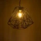 GloboStar® GRID 01022 Vintage Industrial Kρεμαστό Φωτιστικό Οροφής Μονόφωτο 1 x E27 AC220-240V - Φ40 x Υ33cm - Μαύρο Μεταλλικό Πλέγμα