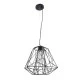 GloboStar® GRID 01022 Vintage Industrial Kρεμαστό Φωτιστικό Οροφής Μονόφωτο 1 x E27 AC220-240V - Φ40 x Υ33cm - Μαύρο Μεταλλικό Πλέγμα
