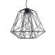 GloboStar® GRID 01022 Vintage Industrial Kρεμαστό Φωτιστικό Οροφής Μονόφωτο 1 x E27 AC220-240V - Φ40 x Υ33cm - Μαύρο Μεταλλικό Πλέγμα