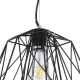 GloboStar® GRID 01022 Vintage Industrial Kρεμαστό Φωτιστικό Οροφής Μονόφωτο 1 x E27 AC220-240V - Φ40 x Υ33cm - Μαύρο Μεταλλικό Πλέγμα