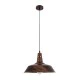 GloboStar® RAY 01046 Vintage Κρεμαστό Φωτιστικό Καμπάνα Μονόφωτο 1 x E27 IP20 Χάλκινο Μέταλλο - Μ36 x Π36 x Υ25cm