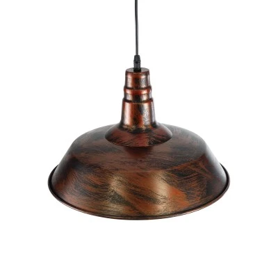 GloboStar® RAY 01046 Vintage Κρεμαστό Φωτιστικό Καμπάνα Μονόφωτο 1 x E27 IP20 Χάλκινο Μέταλλο - Μ36 x Π36 x Υ25cm