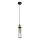 GloboStar® KLECE 01057 Vintage Κρεμαστό Φωτιστικό Ανάρτηση Μονόφωτο 1 x E27 IP20 Μαύρο & Χρυσό Μέταλλο - Μ8 x Π8 x Υ28cm