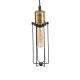 GloboStar® KLECE 01057 Vintage Κρεμαστό Φωτιστικό Ανάρτηση Μονόφωτο 1 x E27 IP20 Μαύρο & Χρυσό Μέταλλο - Μ8 x Π8 x Υ28cm