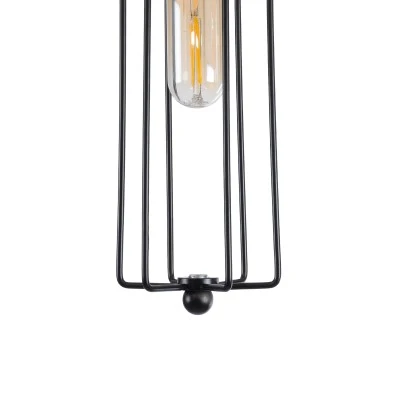 GloboStar® KLECE 01057 Vintage Κρεμαστό Φωτιστικό Ανάρτηση Μονόφωτο 1 x E27 IP20 Μαύρο & Χρυσό Μέταλλο - Μ8 x Π8 x Υ28cm
