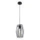 GloboStar® ZEBRA 01062 Vintage Industrial Κρεμαστό Φωτιστικό Οροφής Μονόφωτο 1 x E27 AC220-240V - Φ15 x Υ24cm - Μαύρο Μεταλλικό Πλέγμα - 5 Χρόνια Εγγύηση