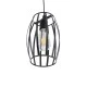 GloboStar® ZEBRA 01062 Vintage Industrial Κρεμαστό Φωτιστικό Οροφής Μονόφωτο 1 x E27 AC220-240V - Φ15 x Υ24cm - Μαύρο Μεταλλικό Πλέγμα - 5 Χρόνια Εγγύηση