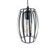 GloboStar® ZEBRA 01062 Vintage Industrial Κρεμαστό Φωτιστικό Οροφής Μονόφωτο 1 x E27 AC220-240V - Φ15 x Υ24cm - Μαύρο Μεταλλικό Πλέγμα - 5 Χρόνια Εγγύηση