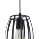 GloboStar® ZEBRA 01062 Vintage Industrial Κρεμαστό Φωτιστικό Οροφής Μονόφωτο 1 x E27 AC220-240V - Φ15 x Υ24cm - Μαύρο Μεταλλικό Πλέγμα - 5 Χρόνια Εγγύηση