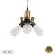 GloboStar® COPPER 01076 Vintage Ιndustrial Κρεμαστό Φωτιστικό Οροφής Τρίφωτο 3 x E27 AC220-240V - Φ14 x Υ13cm - Χρυσό Μεταλλικό Πλέγμα - 5 Χρόνια Εγγύηση