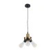 GloboStar® COPPER 01076 Vintage Ιndustrial Κρεμαστό Φωτιστικό Οροφής Τρίφωτο 3 x E27 AC220-240V - Φ14 x Υ13cm - Χρυσό Μεταλλικό Πλέγμα - 5 Χρόνια Εγγύηση