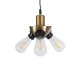 GloboStar® COPPER 01076 Vintage Ιndustrial Κρεμαστό Φωτιστικό Οροφής Τρίφωτο 3 x E27 AC220-240V - Φ14 x Υ13cm - Χρυσό Μεταλλικό Πλέγμα - 5 Χρόνια Εγγύηση