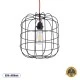 Μοντέρνο Industrial PARROT κρεμαστό φωτιστικό οροφής E27 AC 220-240V μονόφωτο μαύρο μεταλλικό πλέγμα Φ30