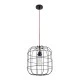 Μοντέρνο Industrial PARROT κρεμαστό φωτιστικό οροφής E27 AC 220-240V μονόφωτο μαύρο μεταλλικό πλέγμα Φ30
