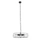 GloboStar® HELIX 01164 Vintage Industrial Κρεμαστό Φωτιστικό Οροφής Πολύφωτο 5 x E27 AC220-240V - Φ48 x Υ12cm - Μαύρο Μεταλλικό Πλέγμα - 5 Χρόνια Εγγύηση