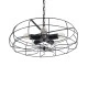 GloboStar® HELIX 01164 Vintage Industrial Κρεμαστό Φωτιστικό Οροφής Πολύφωτο 5 x E27 AC220-240V - Φ48 x Υ12cm - Μαύρο Μεταλλικό Πλέγμα - 5 Χρόνια Εγγύηση