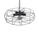 GloboStar® HELIX 01164 Vintage Industrial Κρεμαστό Φωτιστικό Οροφής Πολύφωτο 5 x E27 AC220-240V - Φ48 x Υ12cm - Μαύρο Μεταλλικό Πλέγμα - 5 Χρόνια Εγγύηση