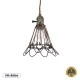GloboStar® FLOWERON 01180 Vintage Κρεμαστό Φωτιστικό Πλέγμα Μονόφωτο 1 x E27 IP20 Χάλκινο & Μπρούτζινο Μέταλλο - Μ10 x Π10 x Y20cm
