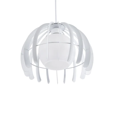 Μοντέρνο κρεμαστό φωτιστικό οροφής INGLEY μονόφωτο AC 220-240V λευκό μεταλλικό πλέγμα με λευκό γυαλί Φ26