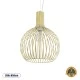 GloboStar® SCANDI 01267 Vintage Industrial Κρεμαστό Φωτιστικό Οροφής Μονόφωτο 1 x E27 AC220-240V IP20 - Φ38 x Υ50cm - Μπεζ Μεταλλικό Πλέγμα - 5 Χρόνια Εγγύηση