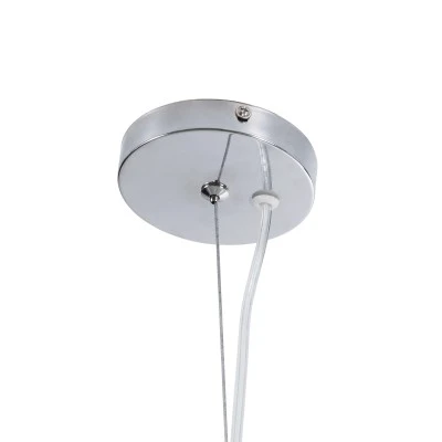GloboStar® SCANDI 01267 Vintage Industrial Κρεμαστό Φωτιστικό Οροφής Μονόφωτο 1 x E27 AC220-240V IP20 - Φ38 x Υ50cm - Μπεζ Μεταλλικό Πλέγμα - 5 Χρόνια Εγγύηση
