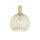 GloboStar® SCANDI 01267 Vintage Industrial Κρεμαστό Φωτιστικό Οροφής Μονόφωτο 1 x E27 AC220-240V IP20 - Φ38 x Υ50cm - Μπεζ Μεταλλικό Πλέγμα - 5 Χρόνια Εγγύηση