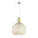 GloboStar® SCANDI 01267 Vintage Industrial Κρεμαστό Φωτιστικό Οροφής Μονόφωτο 1 x E27 AC220-240V IP20 - Φ38 x Υ50cm - Μπεζ Μεταλλικό Πλέγμα - 5 Χρόνια Εγγύηση