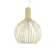 GloboStar® SCANDI 01267 Vintage Industrial Κρεμαστό Φωτιστικό Οροφής Μονόφωτο 1 x E27 AC220-240V IP20 - Φ38 x Υ50cm - Μπεζ Μεταλλικό Πλέγμα - 5 Χρόνια Εγγύηση