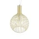 GloboStar® SCANDI 01267 Vintage Industrial Κρεμαστό Φωτιστικό Οροφής Μονόφωτο 1 x E27 AC220-240V IP20 - Φ38 x Υ50cm - Μπεζ Μεταλλικό Πλέγμα - 5 Χρόνια Εγγύηση